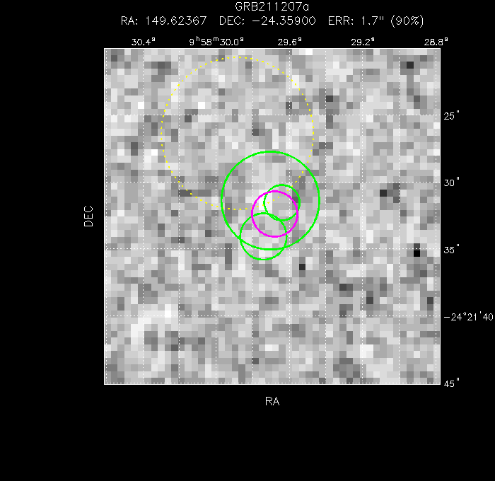 V-band image with the final position and all component positions