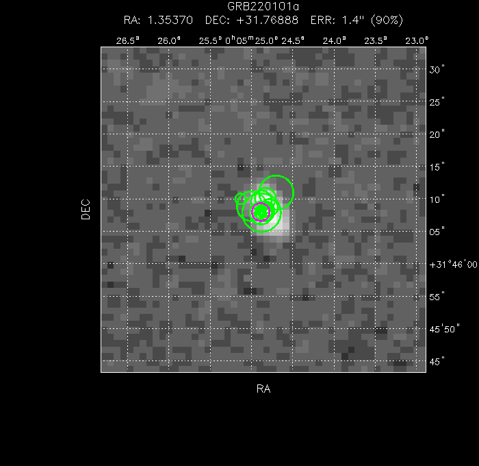 V-band image with the final position and all component positions