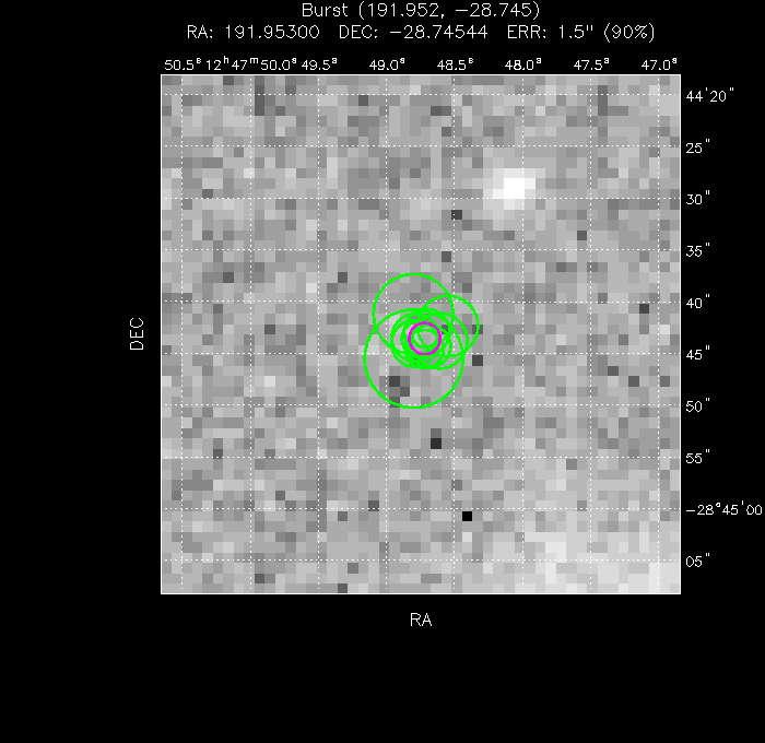 V-band image with the final position and all component positions