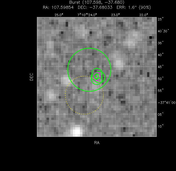 V-band image with the final position and all component positions