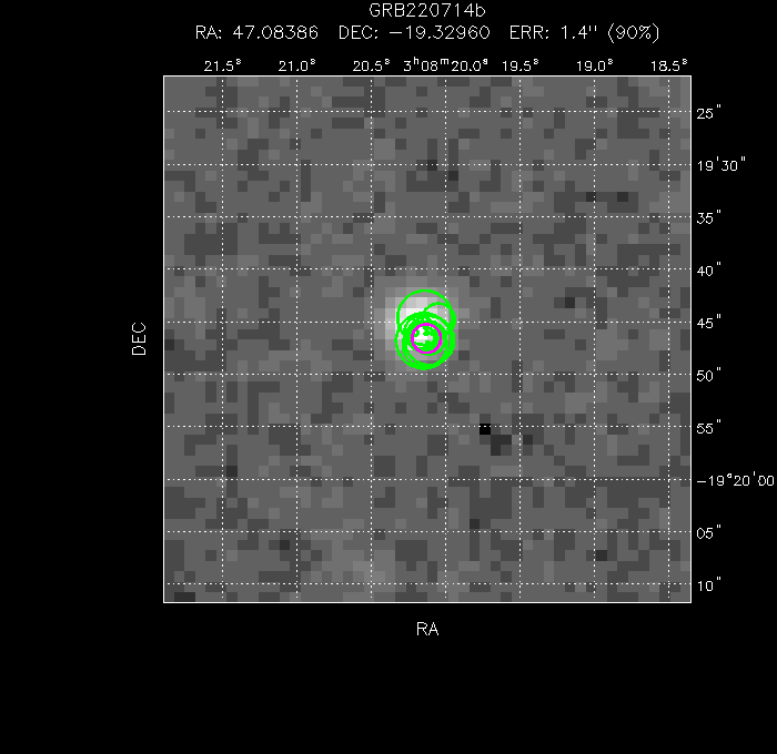 V-band image with the final position and all component positions