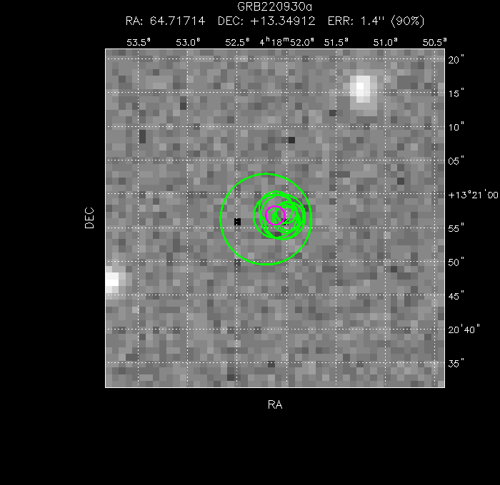 V-band image with the final position and all component positions