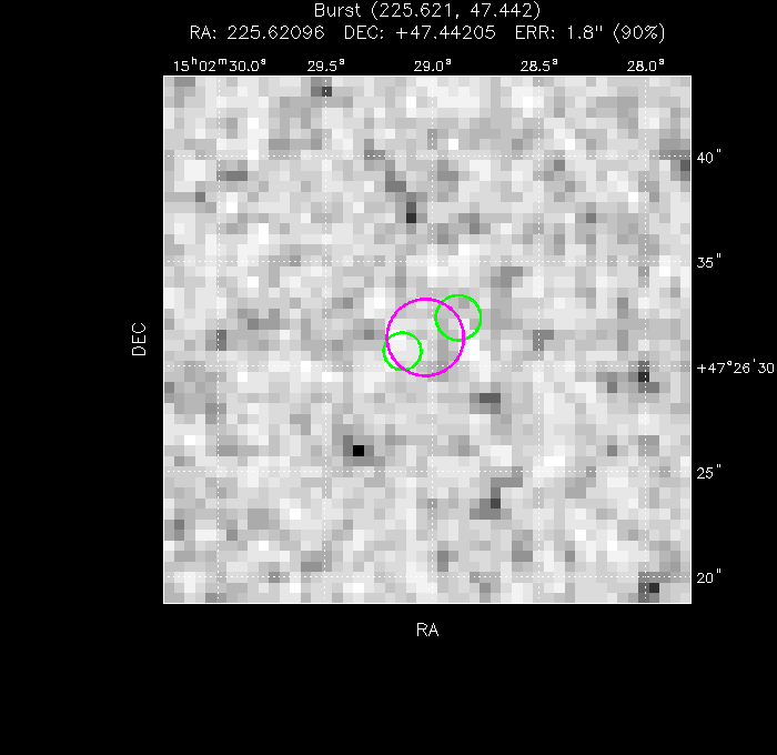 V-band image with the final position and all component positions