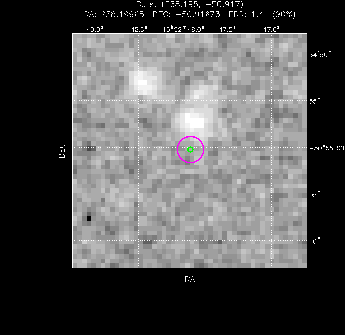 V-band image with the final position and all component positions