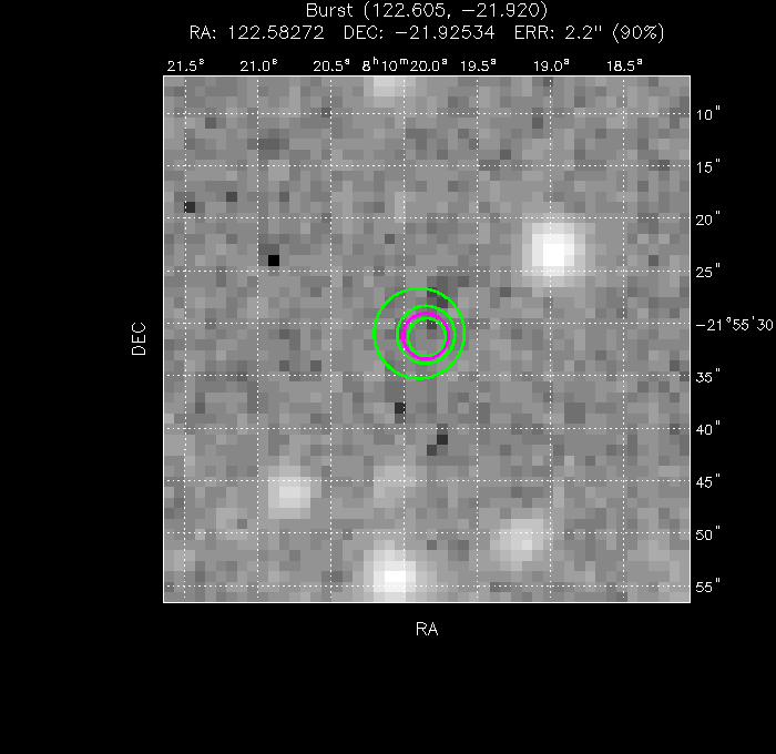 V-band image with the final position and all component positions