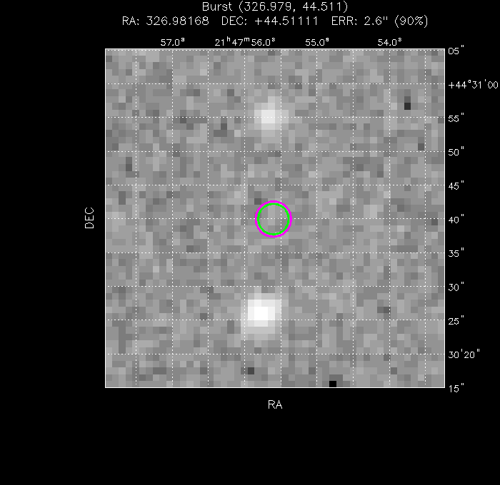 V-band image with the final position and all component positions