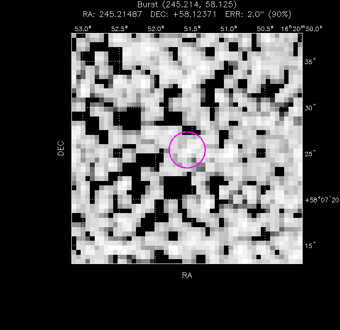 V-band image with the final position and all component positions