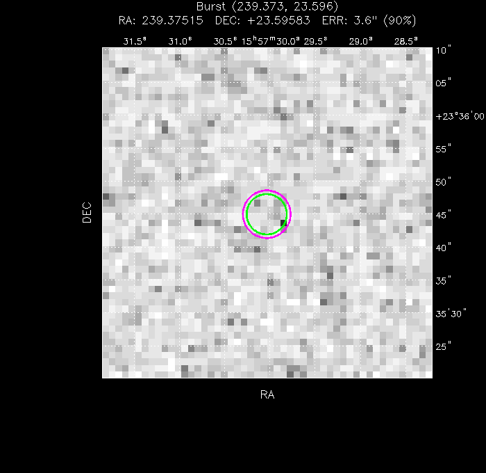 V-band image with the final position and all component positions