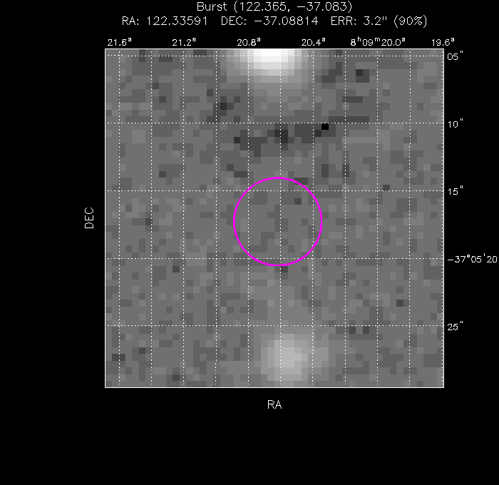 UVOT image with the final position