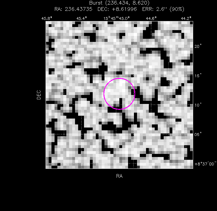 UVOT image with the final position