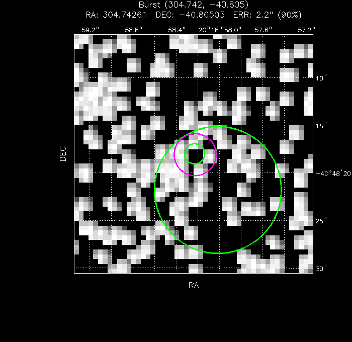 V-band image with the final position and all component positions