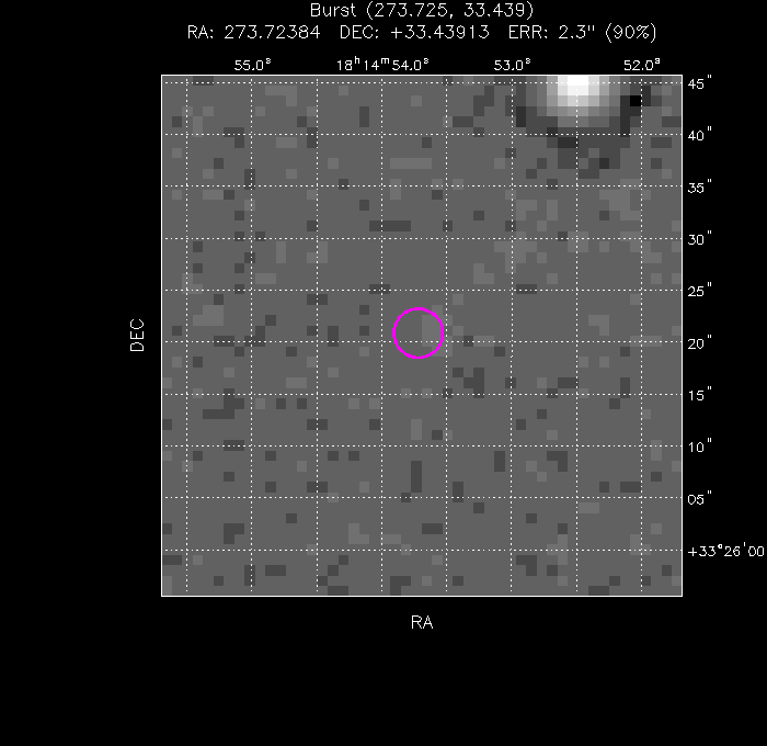 UVOT image with the final position