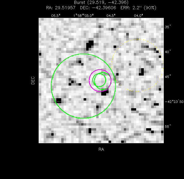 V-band image with the final position and all component positions