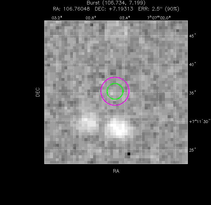 V-band image with the final position and all component positions