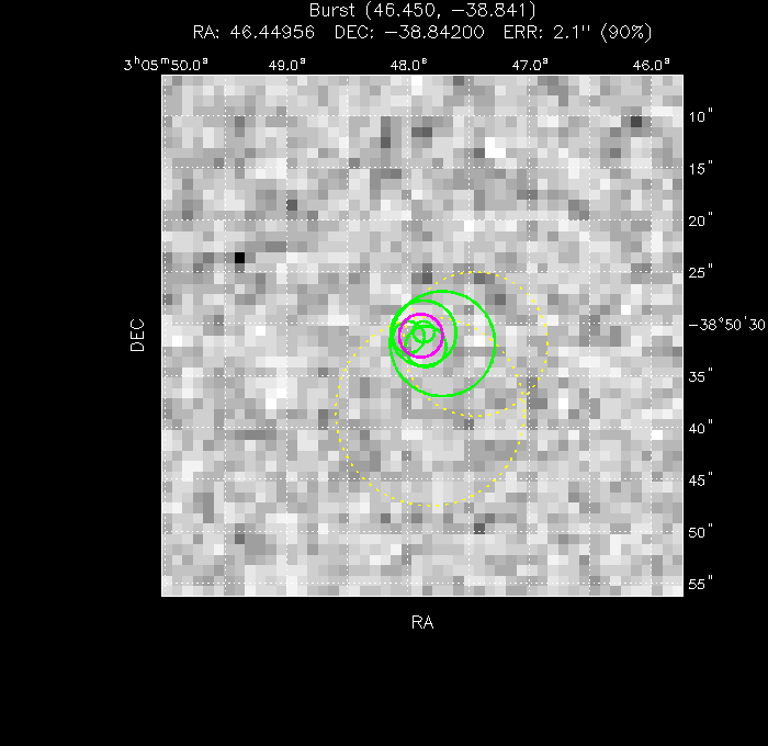 V-band image with the final position and all component positions
