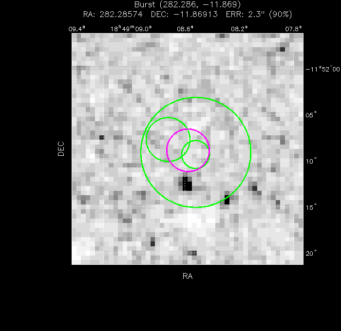 V-band image with the final position and all component positions