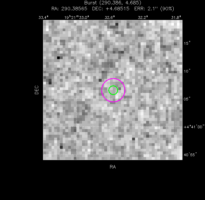 V-band image with the final position and all component positions