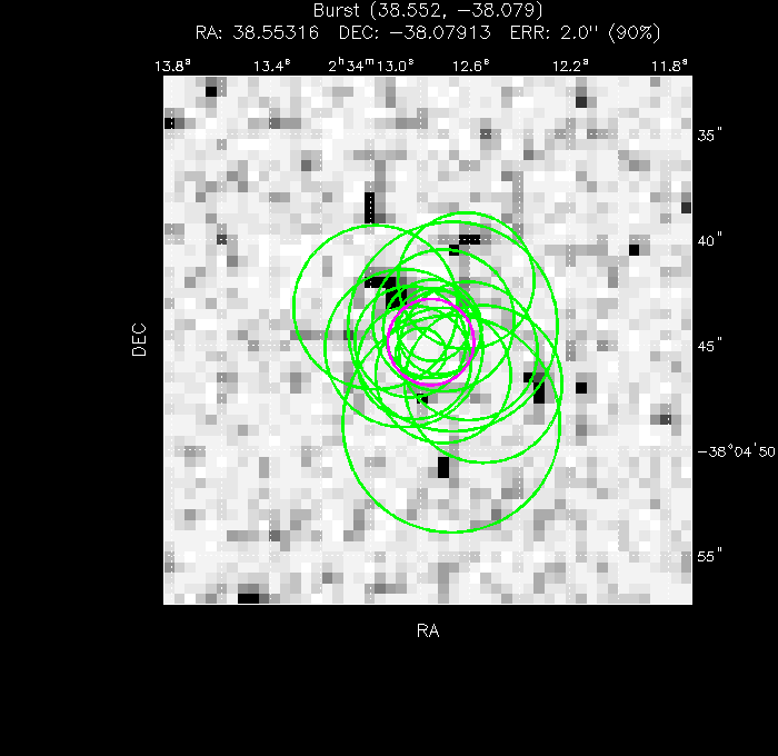 V-band image with the final position and all component positions