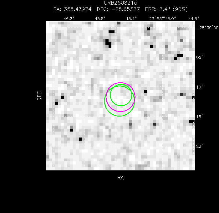 V-band image with the final position and all component positions
