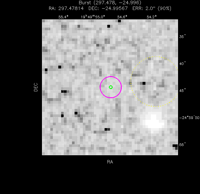 V-band image with the final position and all component positions