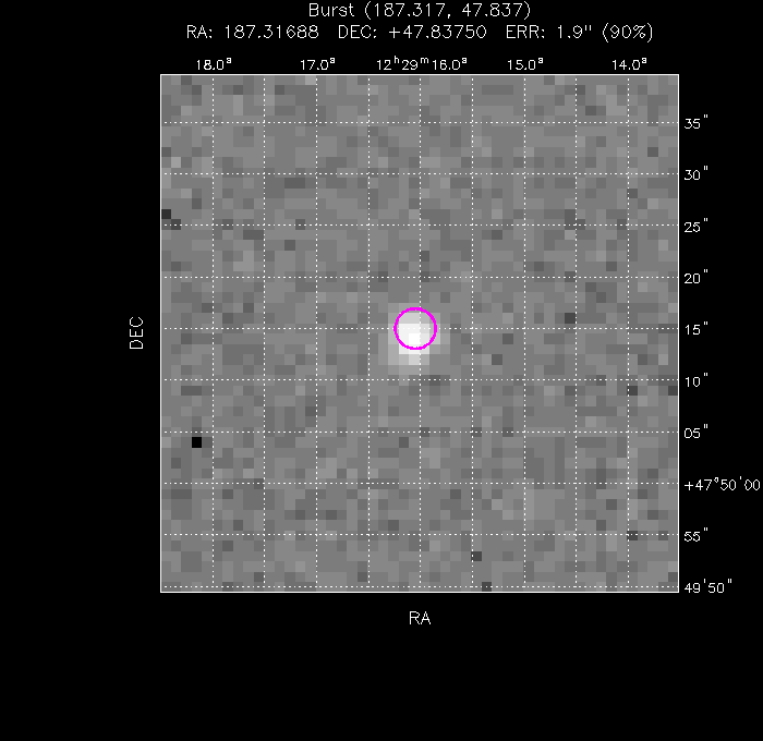 UVOT image with the final position