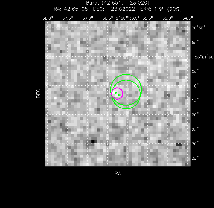 V-band image with the final position and all component positions