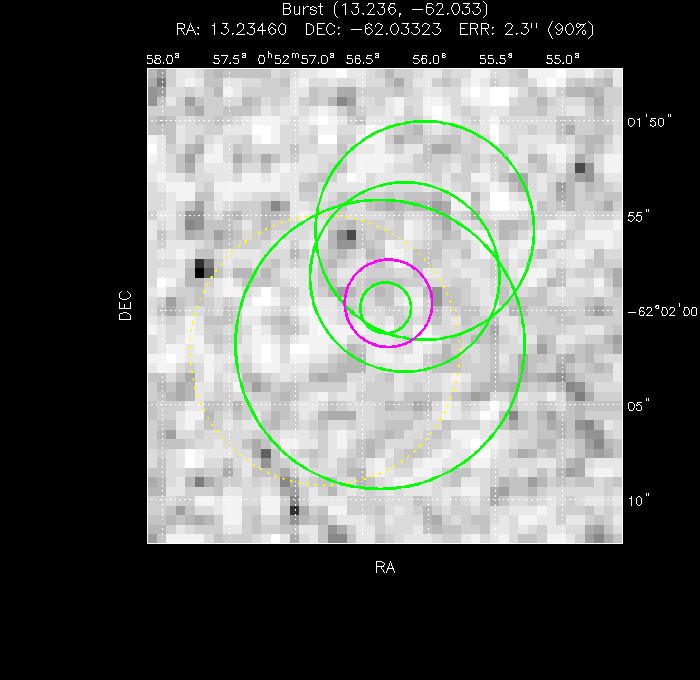 V-band image with the final position and all component positions