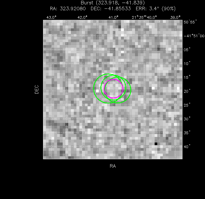 V-band image with the final position and all component positions