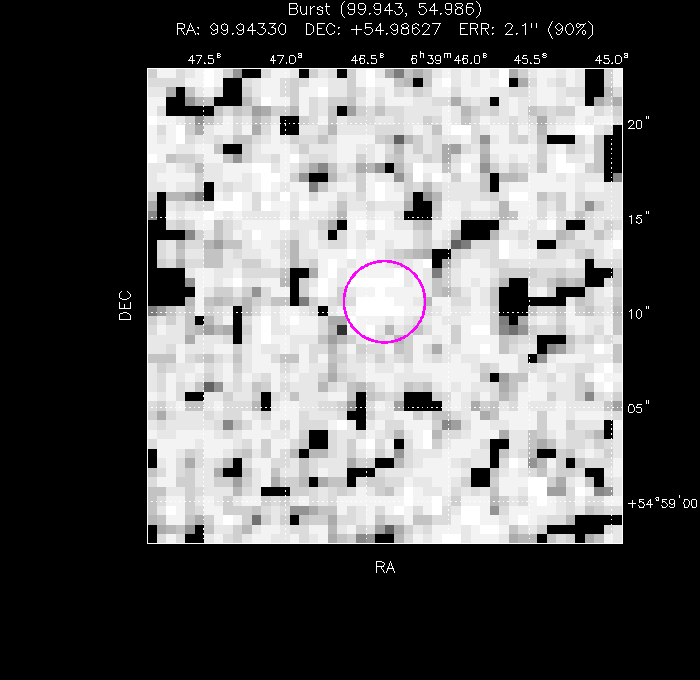 UVOT image with the final position