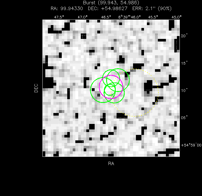 V-band image with the final position and all component positions