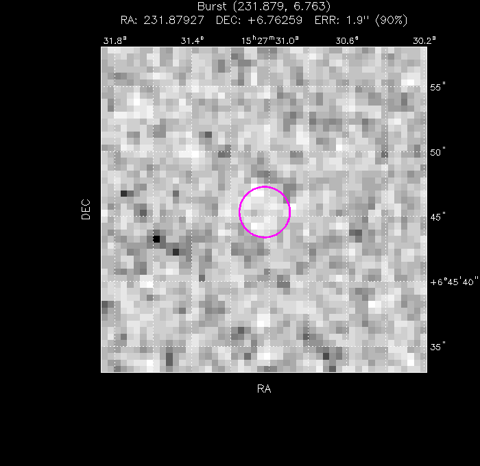 UVOT image with the final position