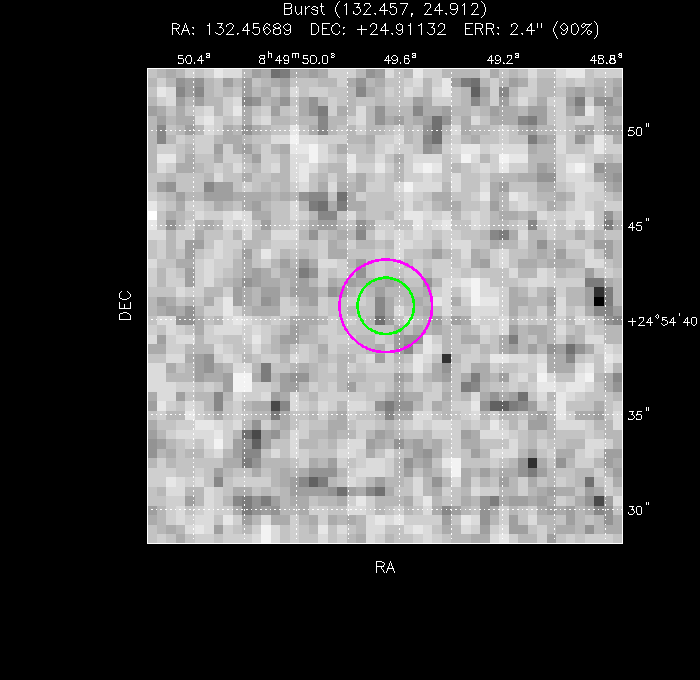 V-band image with the final position and all component positions