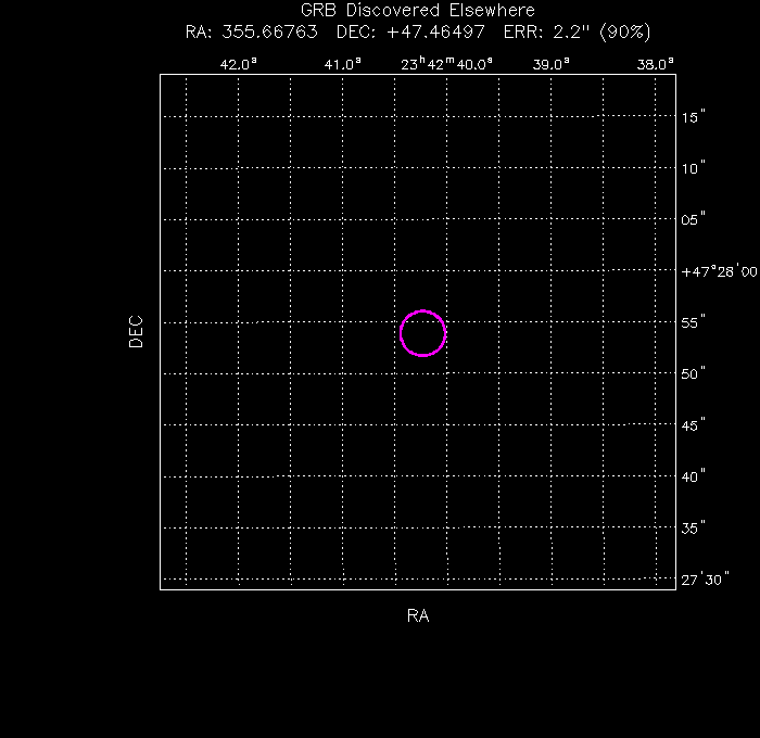 UVOT image with the final position