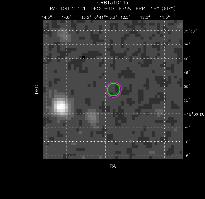 V-band image with the final position and all component positions