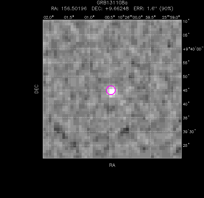 UVOT image with the final position