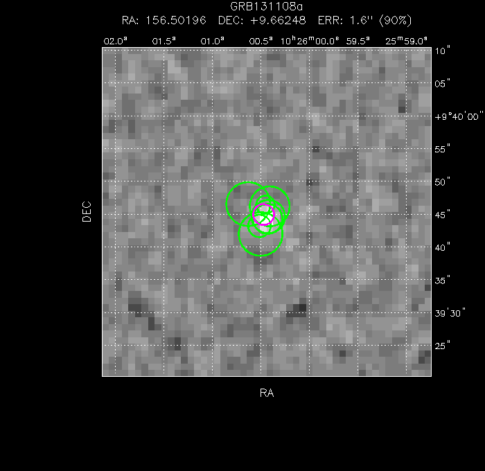 V-band image with the final position and all component positions