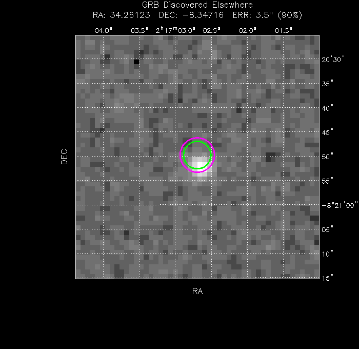 V-band image with the final position and all component positions