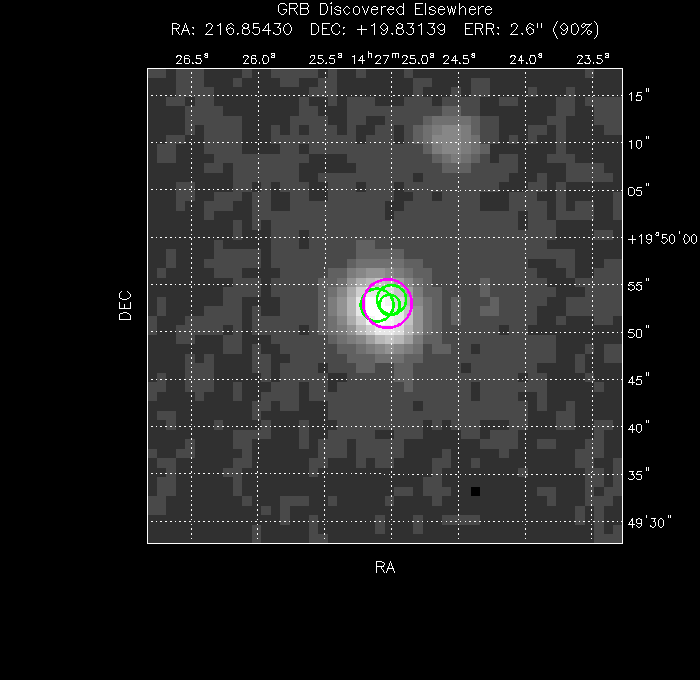 V-band image with the final position and all component positions