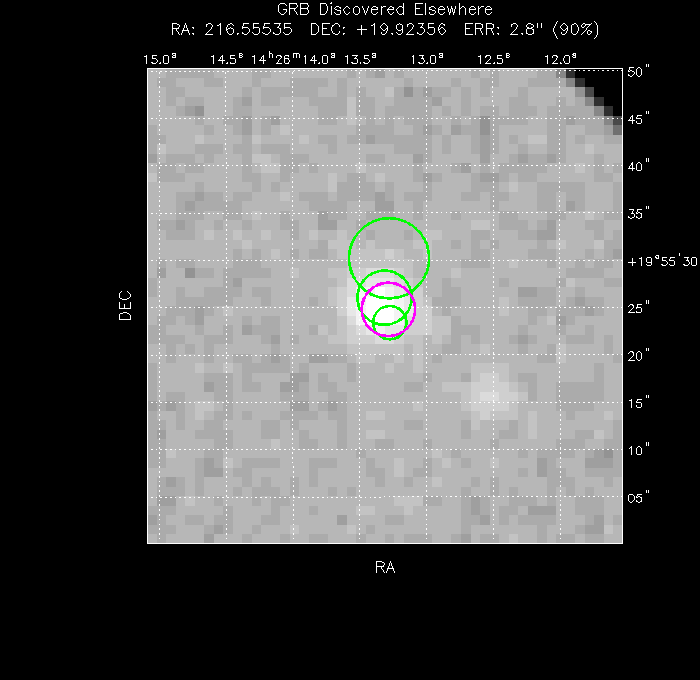 V-band image with the final position and all component positions