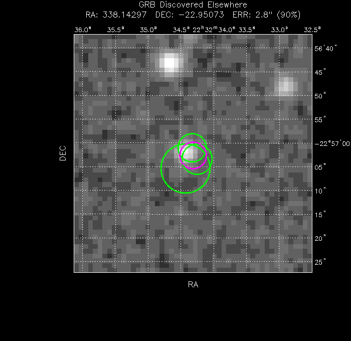 V-band image with the final position and all component positions