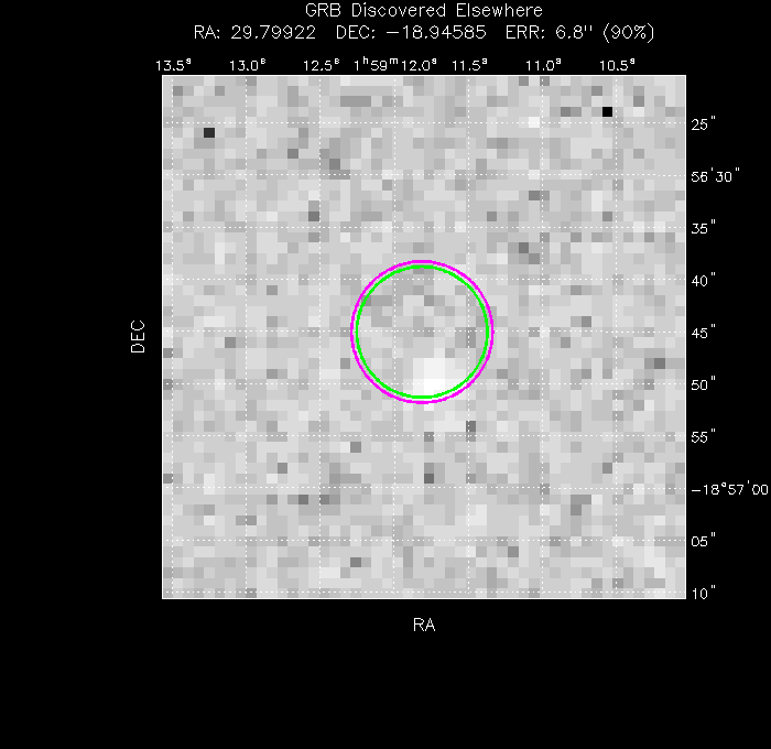 V-band image with the final position and all component positions