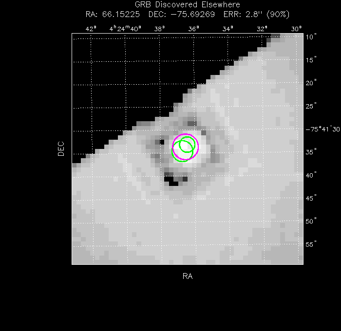 V-band image with the final position and all component positions
