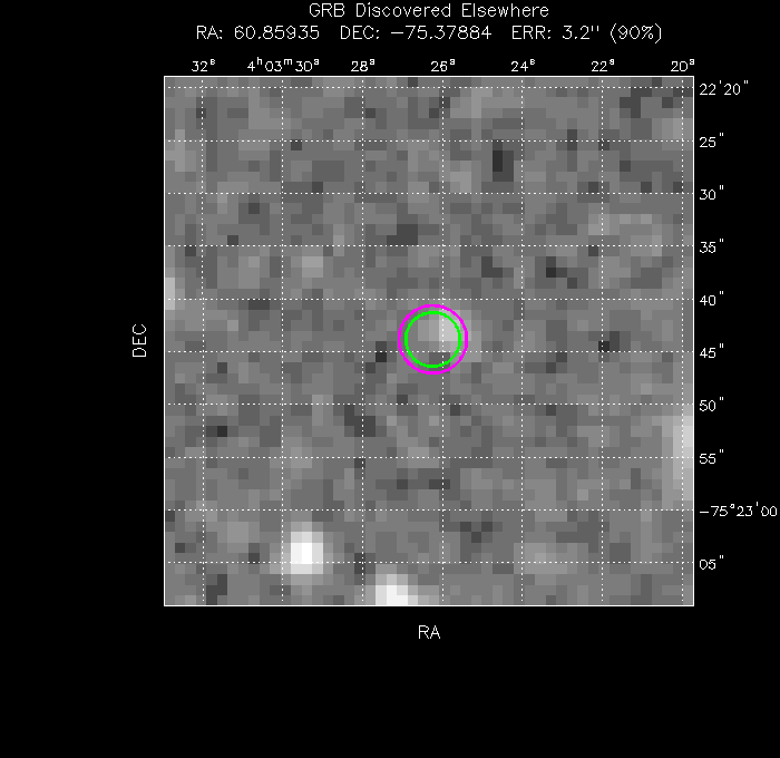 V-band image with the final position and all component positions