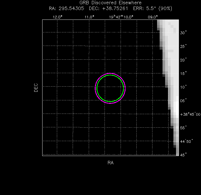 V-band image with the final position and all component positions