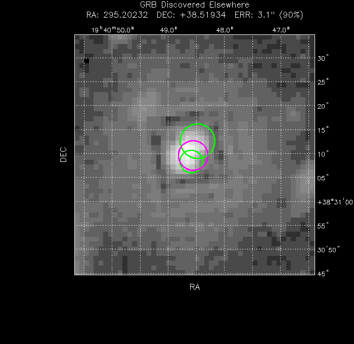 V-band image with the final position and all component positions