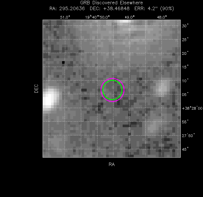 V-band image with the final position and all component positions