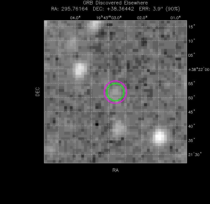 V-band image with the final position and all component positions