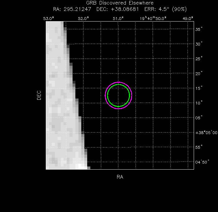 V-band image with the final position and all component positions