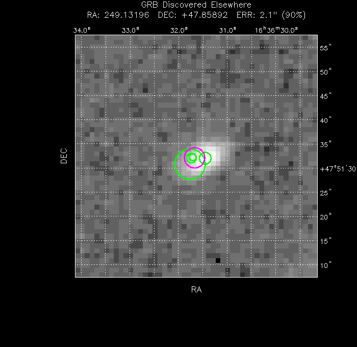 V-band image with the final position and all component positions