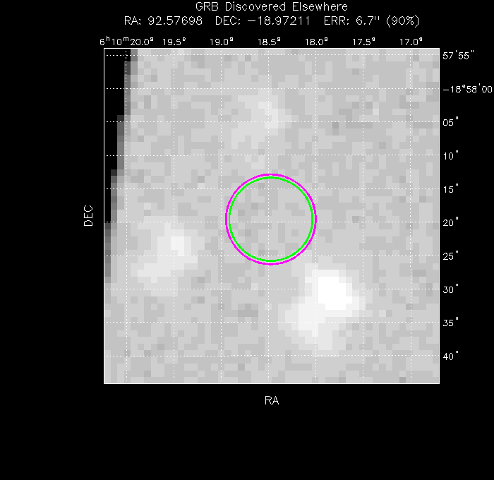 V-band image with the final position and all component positions